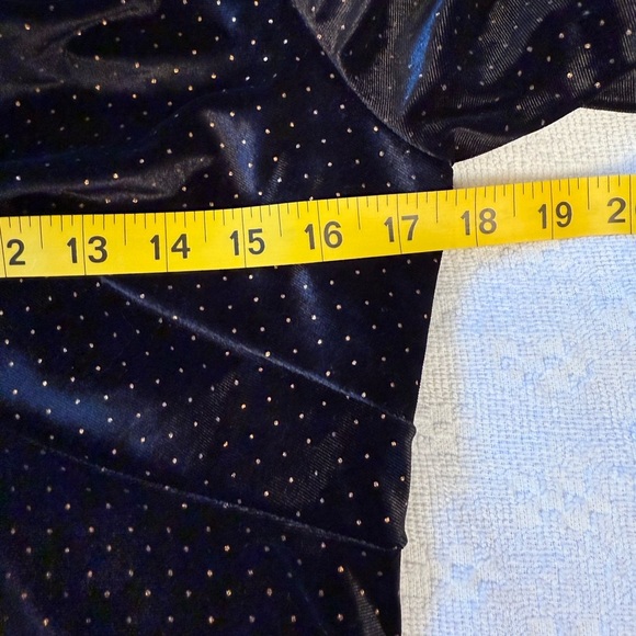 Material Girl Black Velvet Dress with Silver Dots - Picture 4 of 7